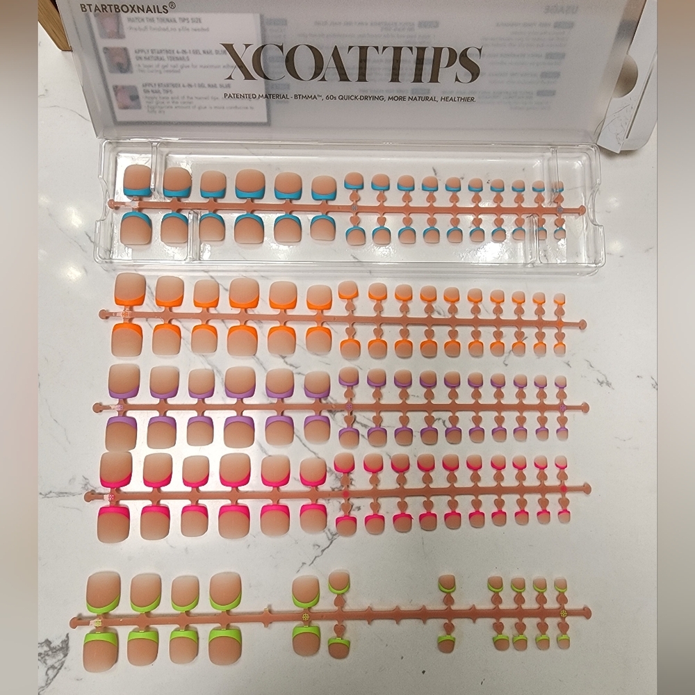 BTARTBOX XCOAT Colorful Nail Tips- Toes